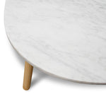 Hamilton 110cm Oval Marble Coffee Table - Natural Base CF2012-SD