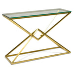 Hayes 1.2m Glass Console Table - Gold Base DT2364-KS