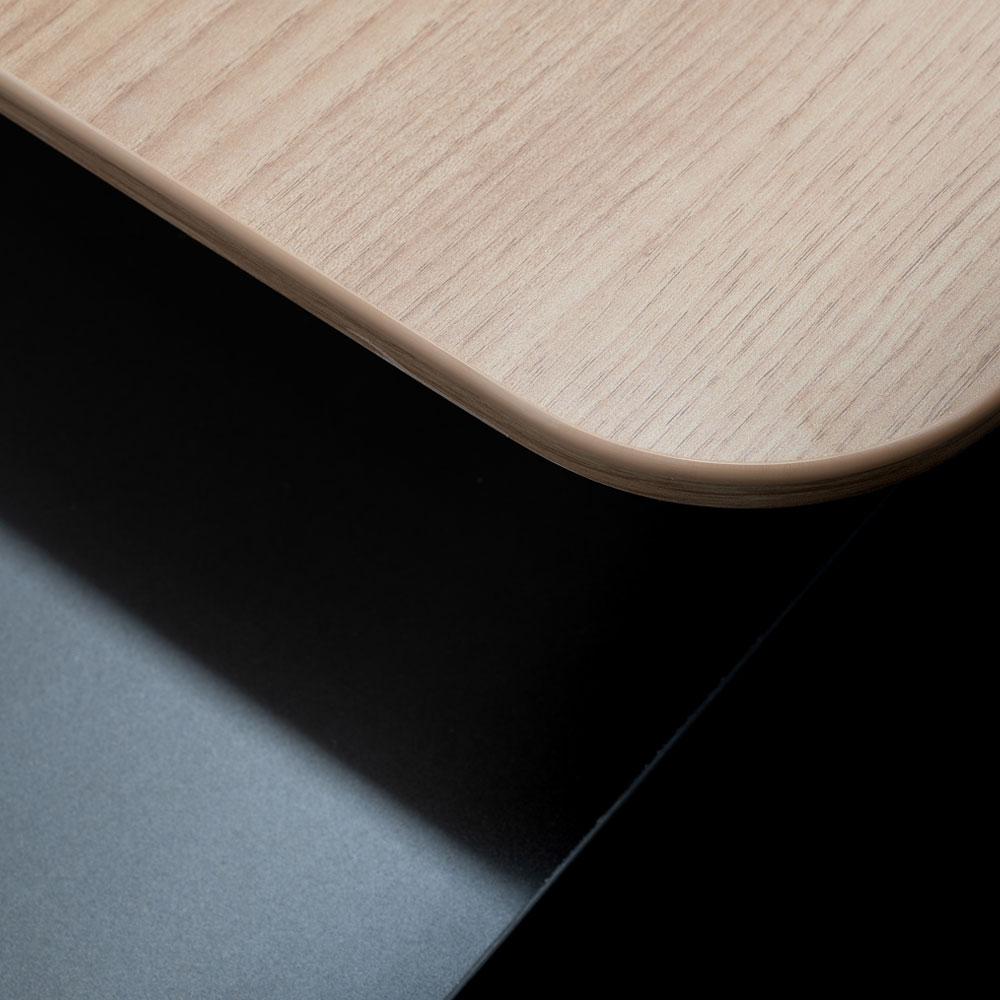 Hayes 2m Right Return Office Desk - Natural - Black Office Desk Sun Desk-Core   