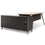 Hayes 2m Right Return Office Desk - Natural - Black Office Desk Sun Desk-Core   