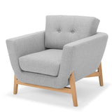 Ex Display - Helgrim Fabric Armchair - Light Grey Armchair Original Sofa-Core