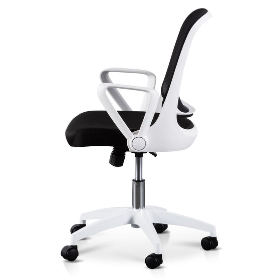 Heston Black Office Chair - White Arm and Base OC6190-LF