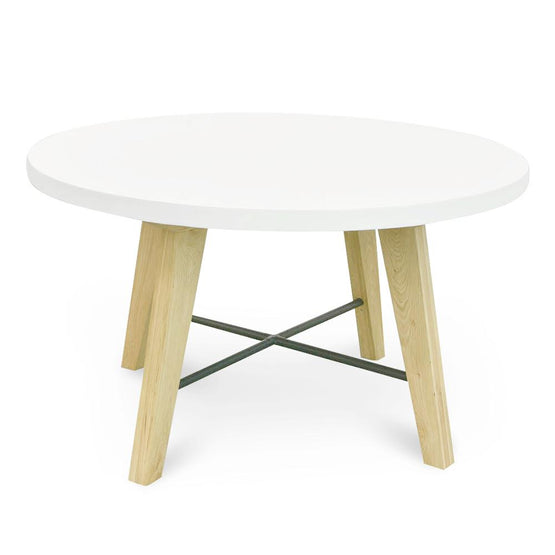 Ex Display - Hogan 1.4M Round Dining Table - White - Natural DT2440-CO