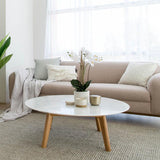 Hunter 100cm Round Marble Coffee Table - Natural Coffee Table Swady-Core   