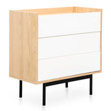 Huston 3 drawer chest - Natural - White - Last One Chest KD-Core   
