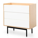 Huston 3 drawer chest - Natural - White - Last One Chest KD-Core   