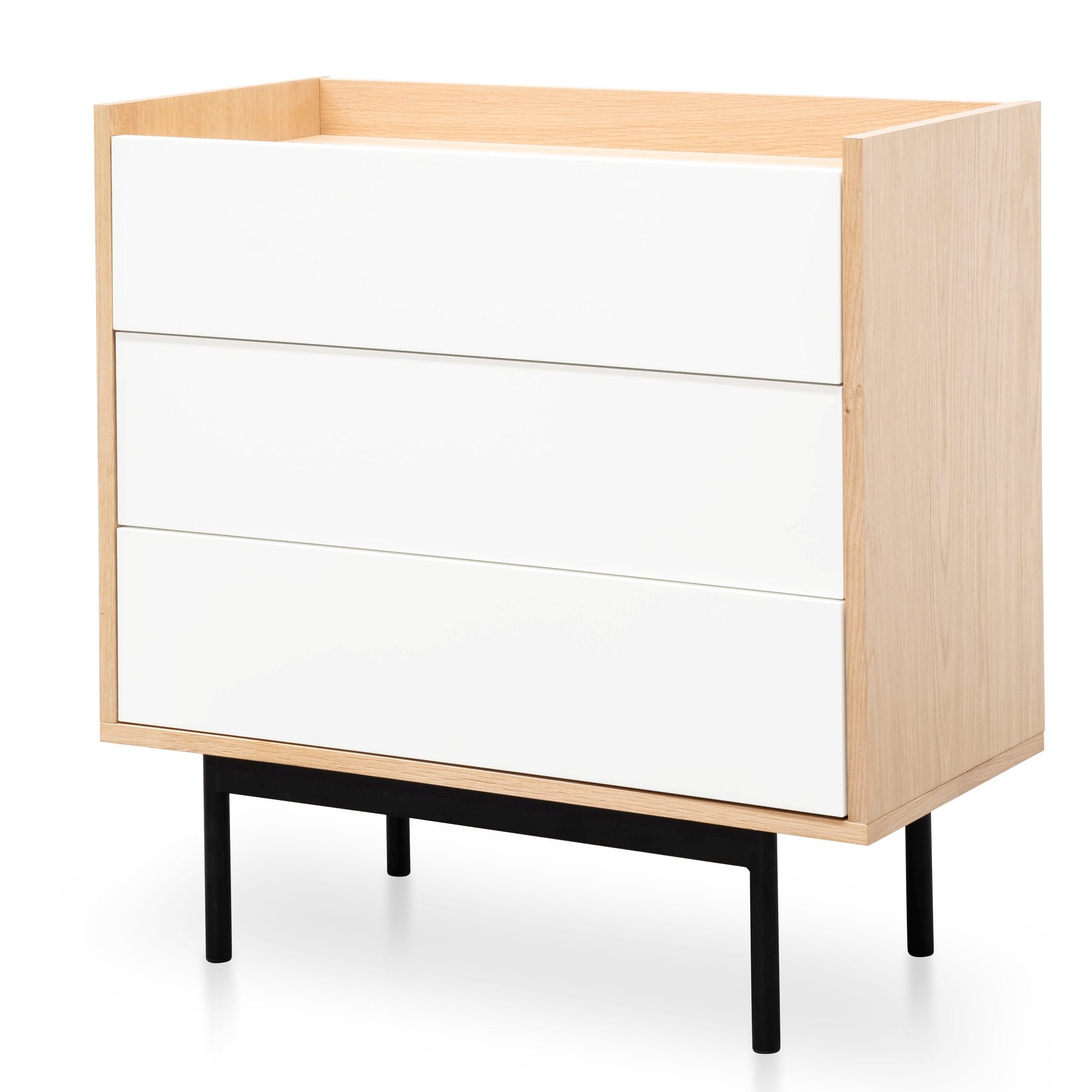 Huston 3 drawer chest - Natural - White - Last One Chest KD-Core   