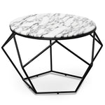 Ivan 72cm Round Marble Coffee Table - Matt Black Base - Last One Coffee Table M-Sun-Core
