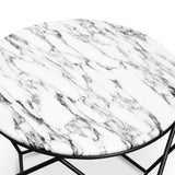 Ivan 72cm Round Marble Coffee Table - Matt Black Base - Last One Coffee Table M-Sun-Core