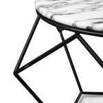 Ivan 72cm Round Marble Coffee Table - Matt Black Base - Last One Coffee Table M-Sun-Core