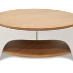 Jackson 82cm Wooden Round Coffee Table - Natural Top and White Leg Coffee Table Swady-Core   