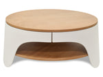 Jackson 82cm Wooden Round Coffee Table - Natural Top and White Leg Coffee Table Swady-Core   