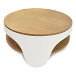 Jackson 82cm Wooden Round Coffee Table - Natural Top and White Leg Coffee Table Swady-Core   