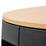 Jackson 82cm Wooden Round Coffee Table - Natural Top and Black Leg Coffee Table Swady-Core   