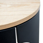 Jackson Round Side Table - Natural - Black Side Table Swady-Core   