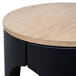 Jackson Round Side Table - Natural - Black ST2225-SD