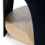 Jackson Round Side Table - Natural - Black Side Table Swady-Core   