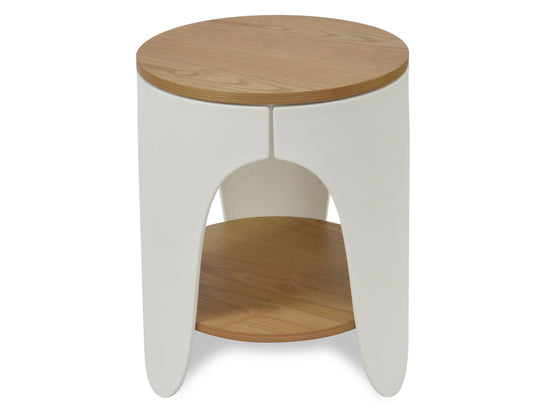 Jackson Round Side Table - Natural and White ST211