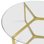 Janet 85cm Glass Round Coffee Table - Gold Base Coffee Table K Steel-Core   