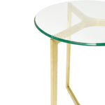 Janet Round Glass Side Table - Gold Base Side Table K Steel-Core