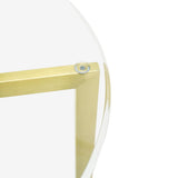 Janet Round Glass Side Table - Gold Base Side Table K Steel-Core