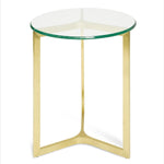 Janet Round Glass Side Table - Gold Base Side Table K Steel-Core