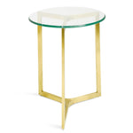 Janet Round Glass Side Table - Gold Base Side Table K Steel-Core
