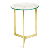 Janet Round Glass Side Table - Gold Base Side Table K Steel-Core