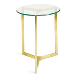 Janet Round Glass Side Table - Gold Base Side Table K Steel-Core   