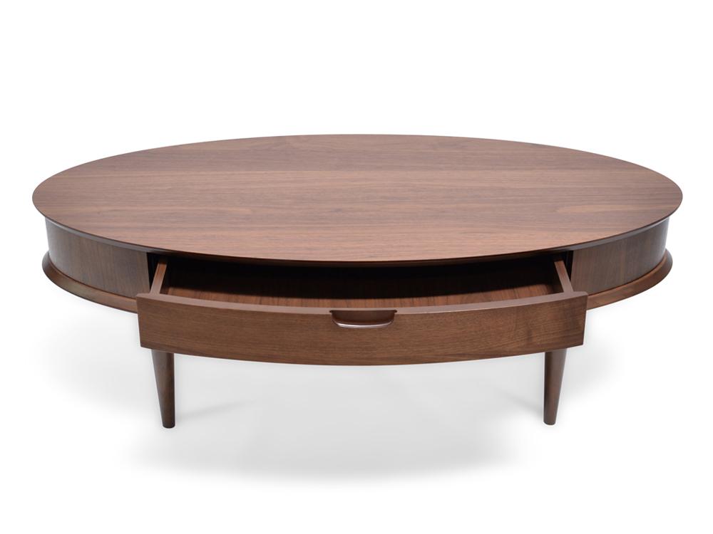 Ex Display - Johansen 116cm Oak Coffee Table with Drawers - Walnut Coffee Table VN-Core