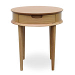 Johansen Scandinavian Oak Lamp Side Table with Drawers - Natural Side Table VN-Core