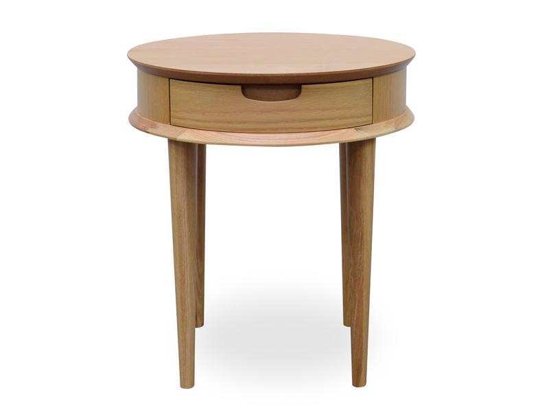 Johansen Scandinavian Oak Lamp Side Table with Drawers - Natural Side Table VN-Core
