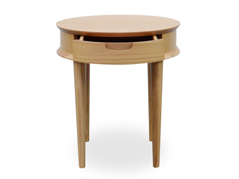 Johansen Scandinavian Oak Lamp Side Table with Drawers - Natural Side Table VN-Core