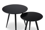 Kaia Round Wooden Nest Side Tables - Black Side Table Eastern-local   