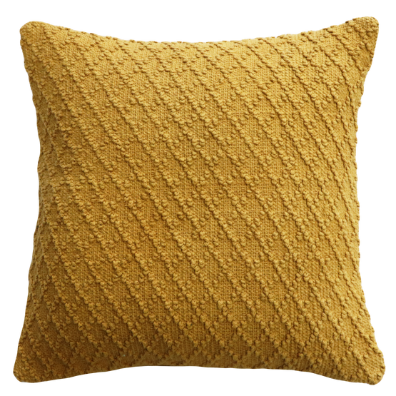 Ollo Kapiti Textured Check Cotton Cushion - Golden Yellow Cushion Furtex-Local   