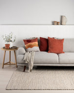 Ollo Kapiti Textured Check Cotton Cushion - Rust Red Cushion Furtex-Local   