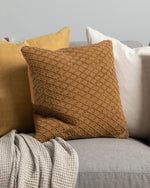 Ollo Kapiti Textured Check Cotton Cushion - Tan Cushion Furtex-Local   