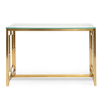 Kater Glass Console table - Brushed Gold Base DT2583-BS