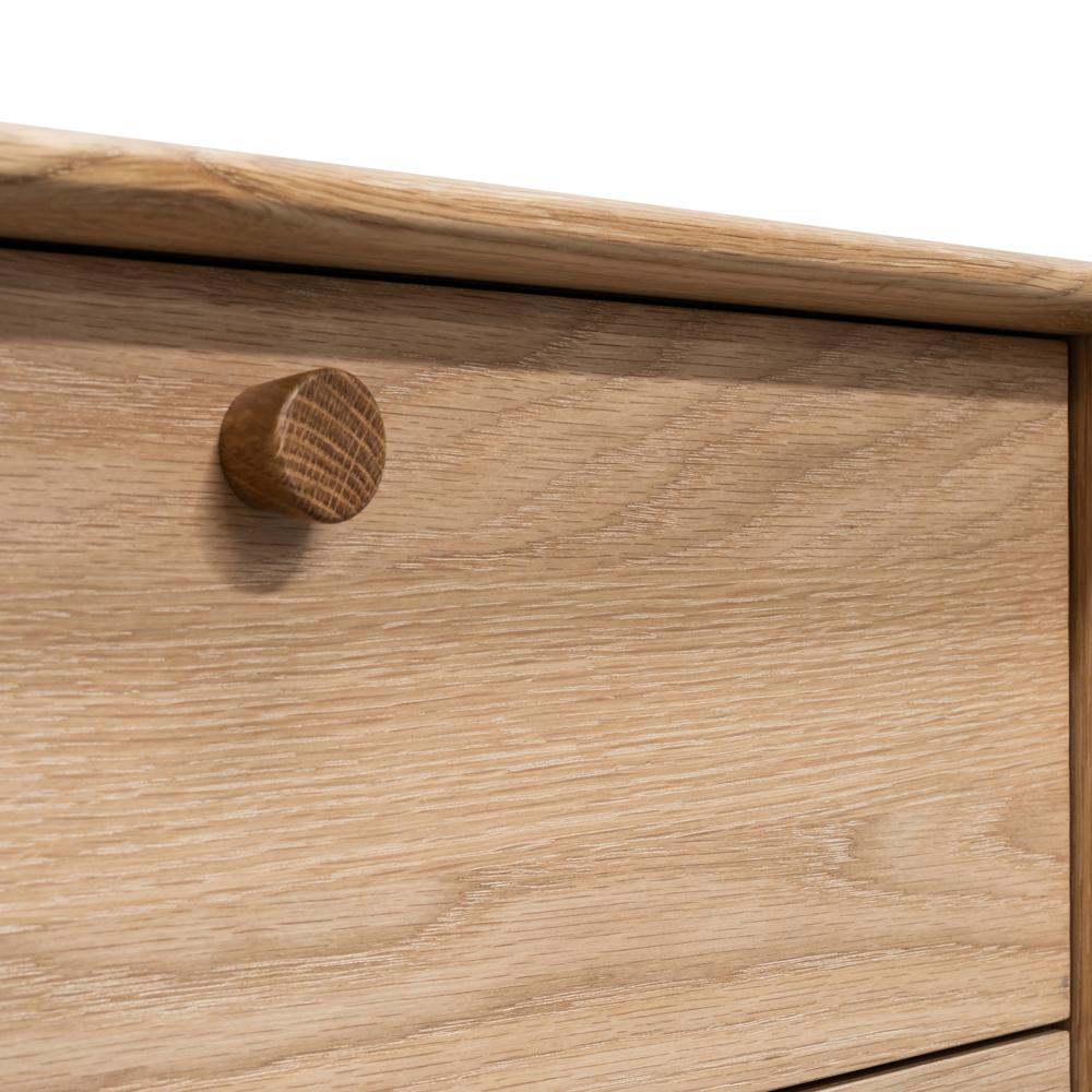 Kenston 2 Drawer Side Table - Oak Bedside Table VN-Core   