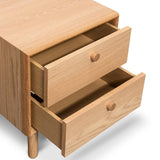 Kenston 2 Drawer Side Table - Oak Bedside Table VN-Core   