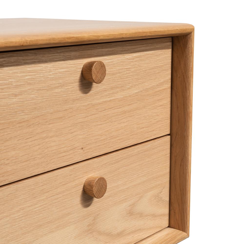 Kenston 2 Drawer Side Table - Oak Bedside Table VN-Core   