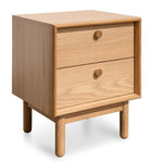 Kenston 2 Drawer Side Table - Oak Bedside Table VN-Core   
