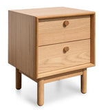 Kenston 2 Drawer Side Table - Oak Bedside Table VN-Core   
