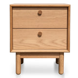 Kenston 2 Drawer Side Table - Oak Bedside Table VN-Core   