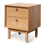 Kenston 2 Drawer Side Table - Oak Bedside Table VN-Core   