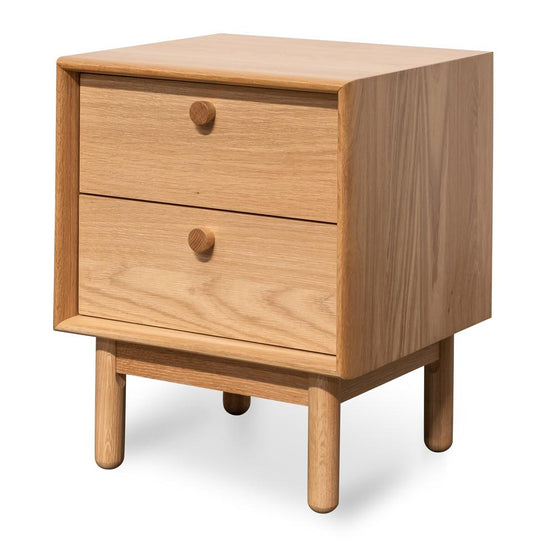 Kenston 2 Drawer Side Table - Oak Bedside Table VN-Core   