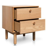 Kenston 2 Drawer Side Table - Oak Bedside Table VN-Core   