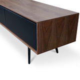 Liam 180cm Wooden TV Unit With Black Matt Drawers - Walnut - Last One TV/Entertainment Unit Dwood-Core   