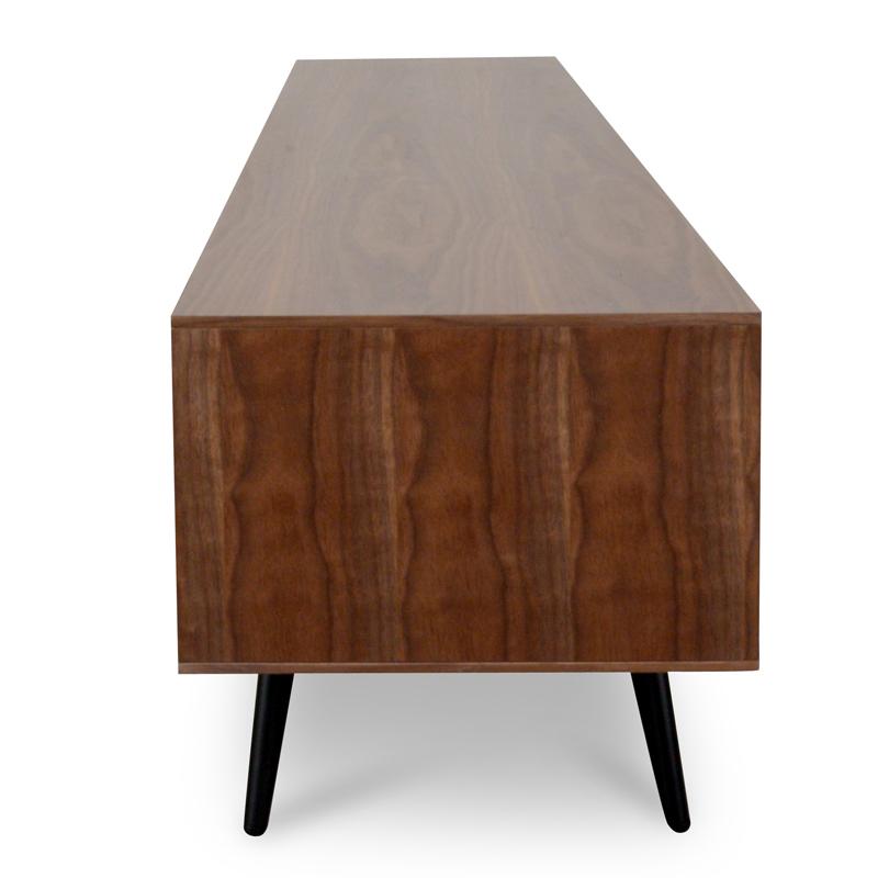 Liam 180cm Wooden TV Unit With Black Matt Drawers - Walnut - Last One TV/Entertainment Unit Dwood-Core   