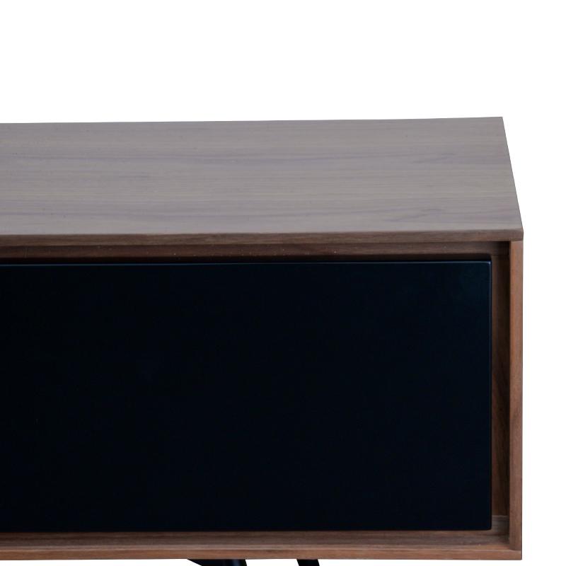 Liam 180cm Wooden TV Unit With Black Matt Drawers - Walnut - Last One TV/Entertainment Unit Dwood-Core   